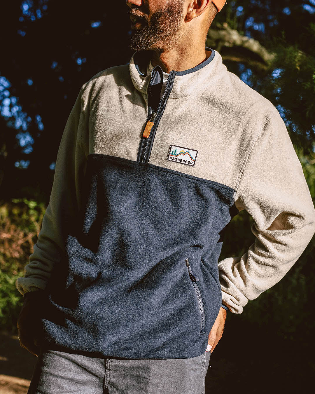 Set Off Polar 1/4 Zip Fleece - Oatmeal - Lifestyle