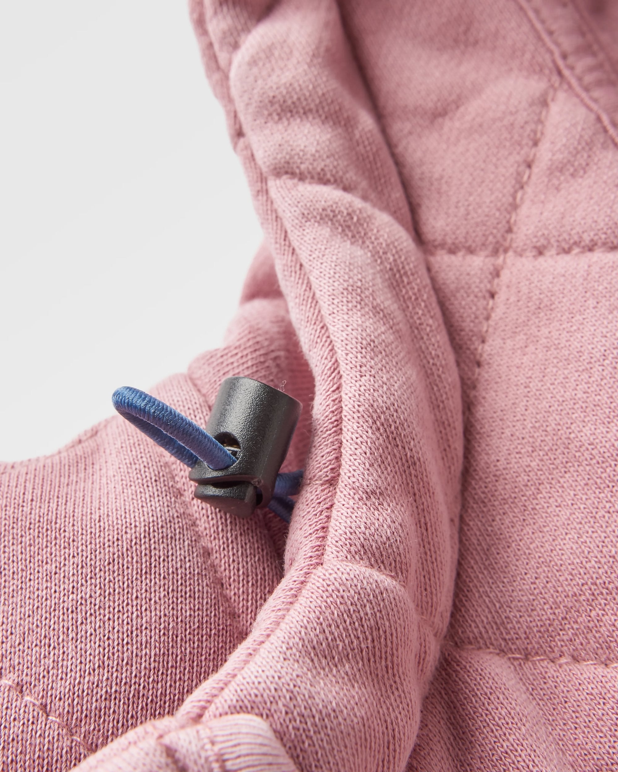 Clementine Recycled Quilted Popper Up Hoodie - Pink Haze - Flatlay