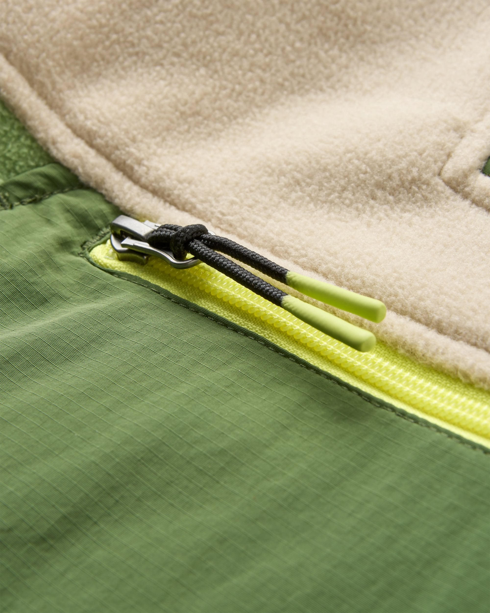 Alexander Recycled Hooded Polar Fleece - Feather/Wild Green - Flatlay
