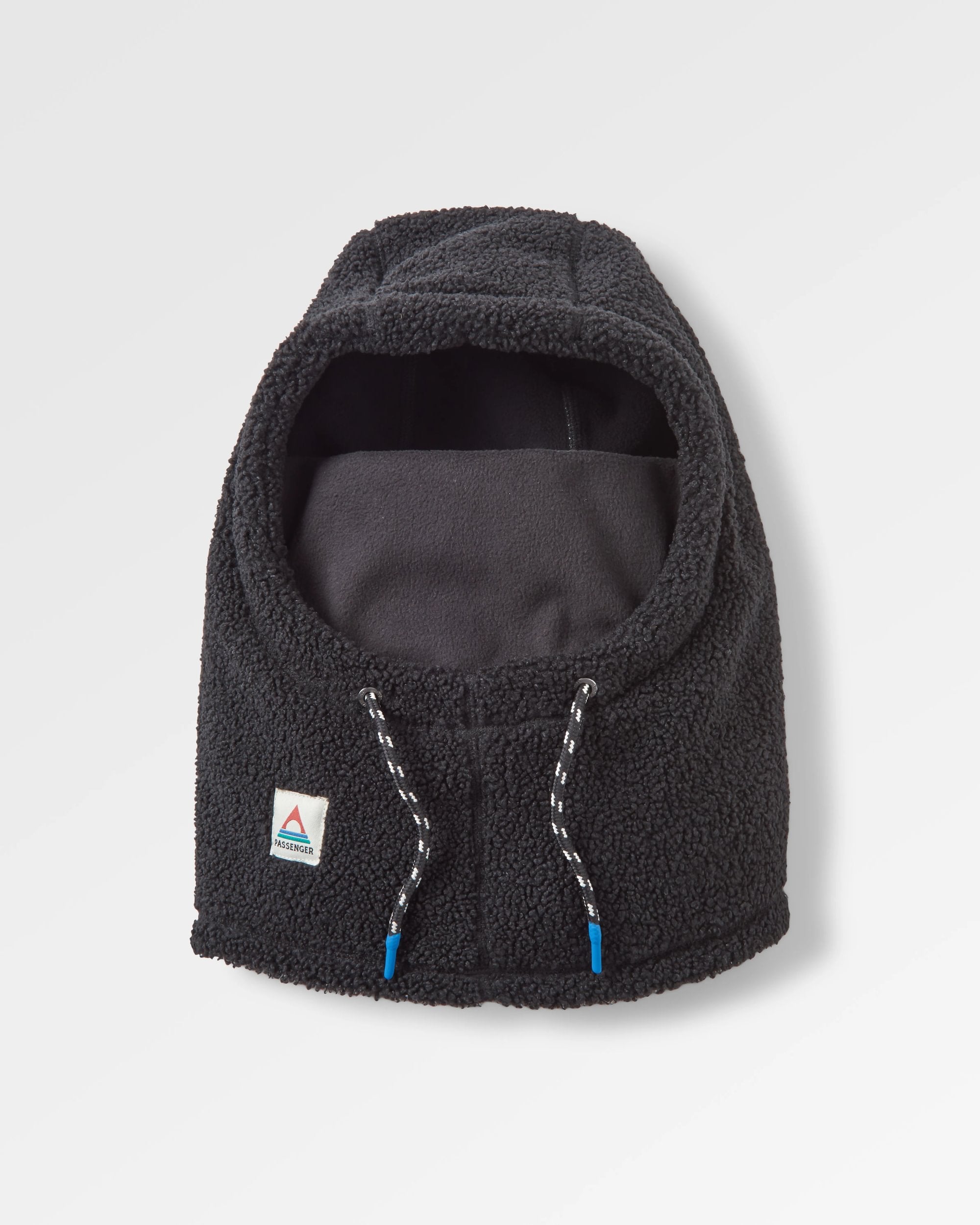 Snowdrift Recycled Fleece Hood - Black - Flatlay