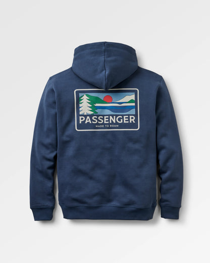 Roamer Recycled Cotton Hoodie - Rich Navy - Flatlay