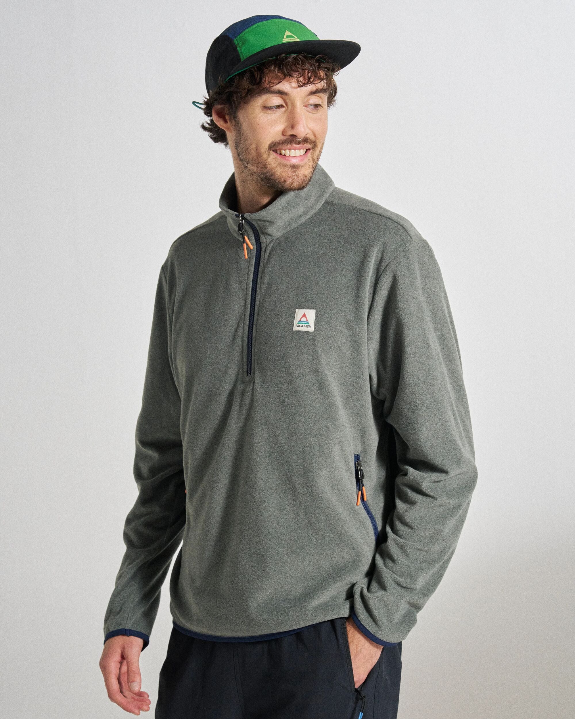 Switchback Recycled Micro Polartec® Fleece - Grey Marl 2 - Studio Model