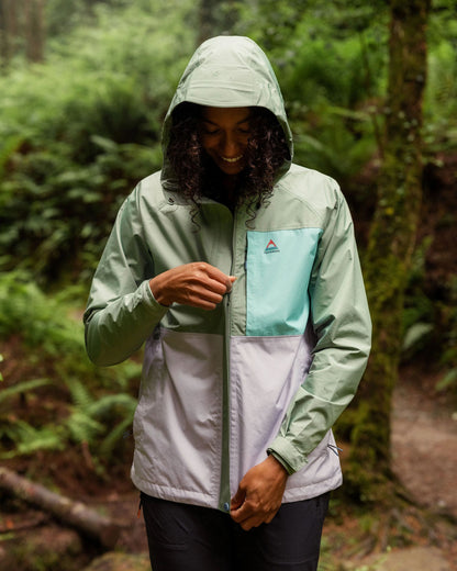 Trailscape Women's Recycled Waterproof Jacket - Pistachio/Lilac Mist/Aqua - Lifestyle