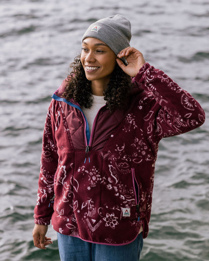 Juana Recycled Polar Hooded Fleece - Wine