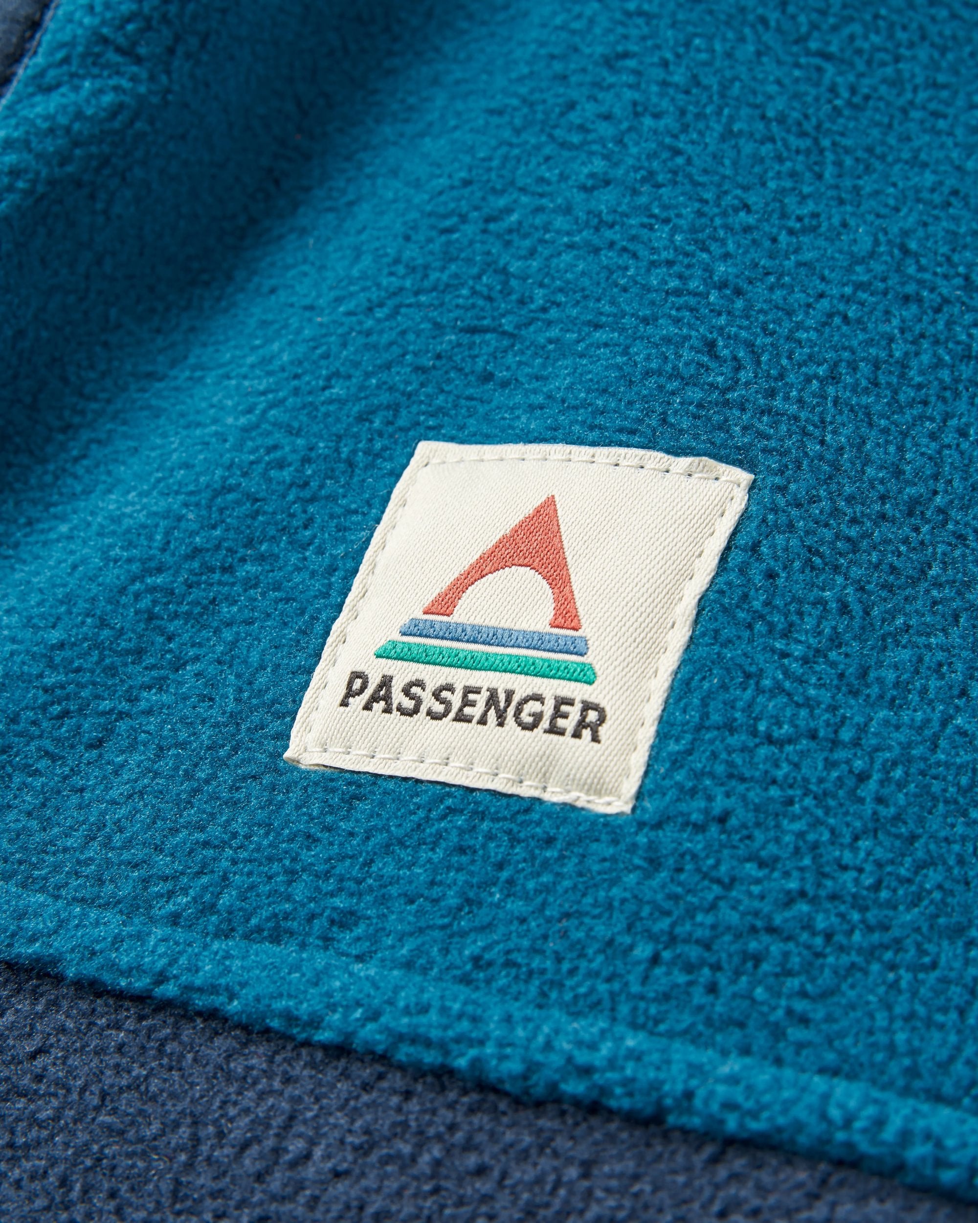 Ridge 2.0 Full Zip Recycled Polar Fleece - Tidal Blue/Rich Navy - Flatlay