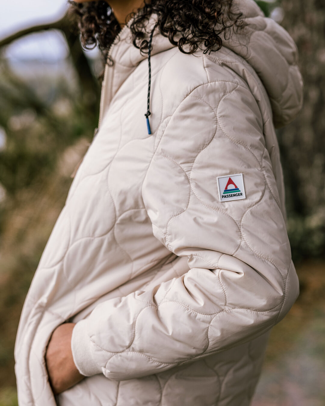 Flora Long Recycled Insulated Parka - White Pepper - Lifestyle