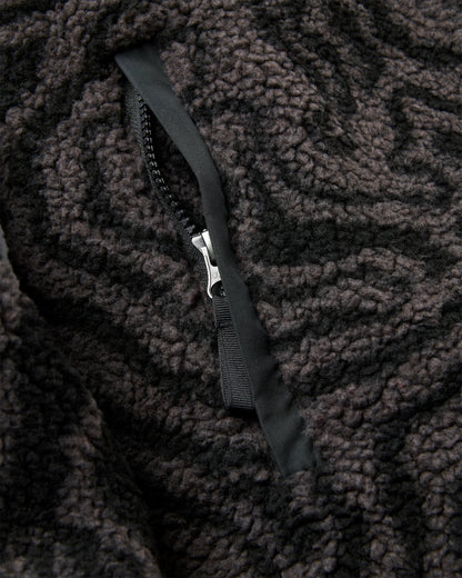Offroad Sherpa 1/2 Zip Fleece - Strata Swirl Black - Flatlay