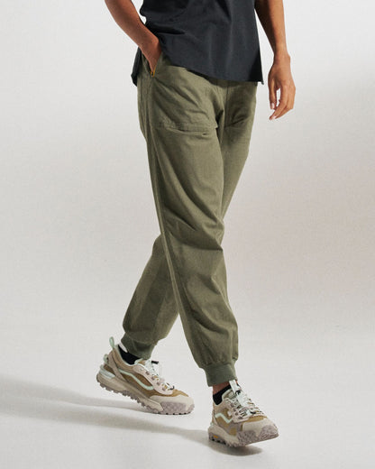 Hydrilla High Waisted Jogger - Dusty Olive - Studio Model