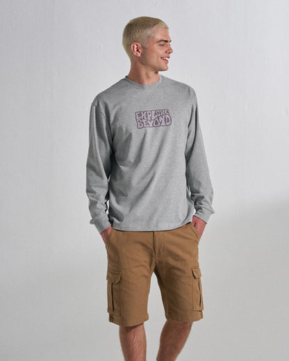 Beyond Relaxed Fit LS T-Shirt - Grey Marl - Studio Model