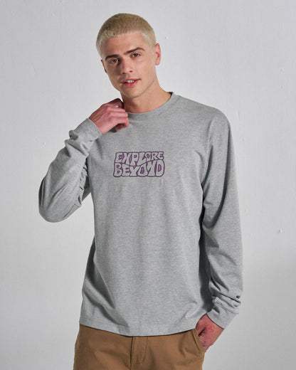 Beyond Relaxed Fit LS T-Shirt - Grey Marl - Studio Model