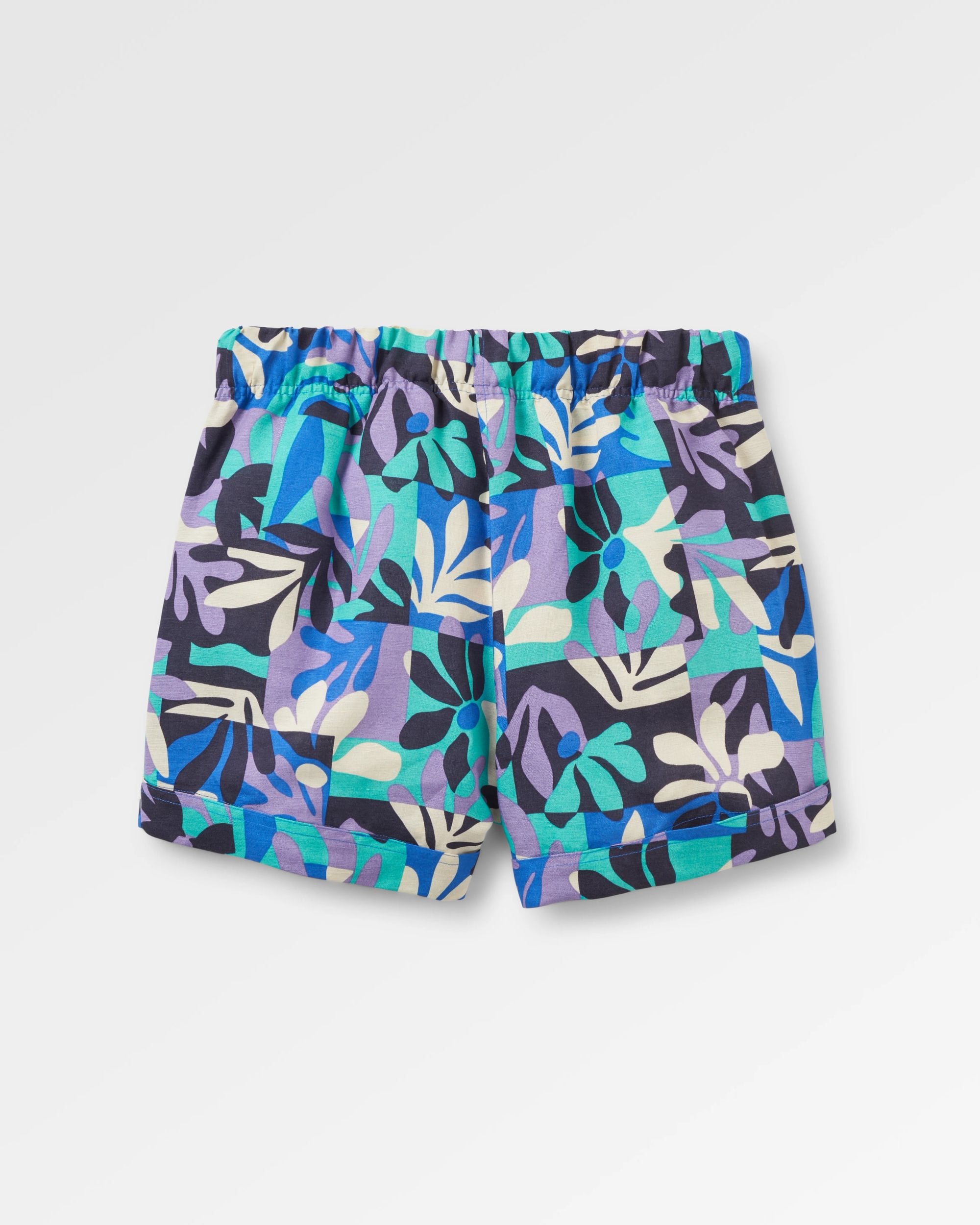 Santosa Woven Short - Mountain Foliage Purple - Flatlay