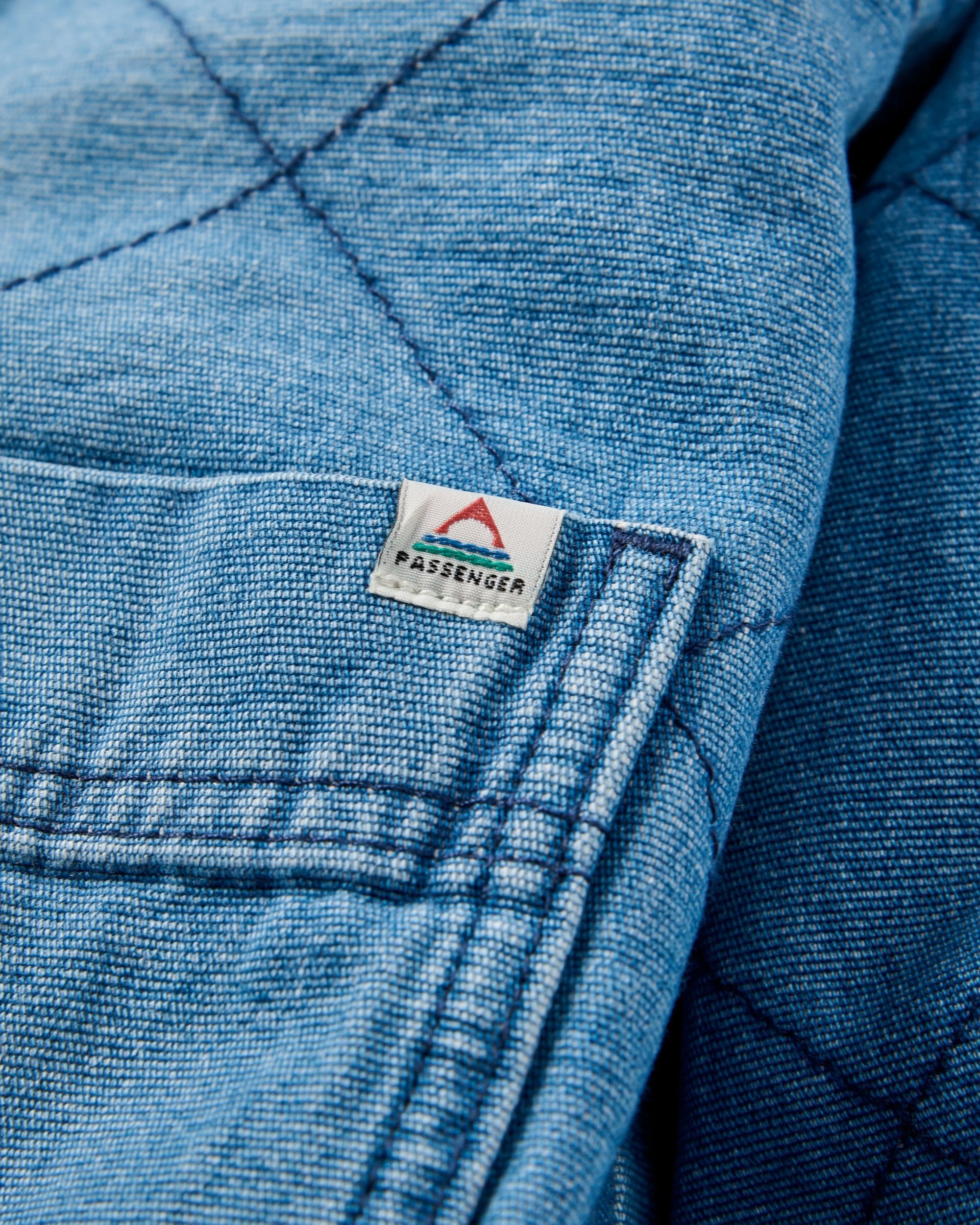 Lucia Denim Sherpa Lined Bomber Jacket - Denim Blue - Flatlay