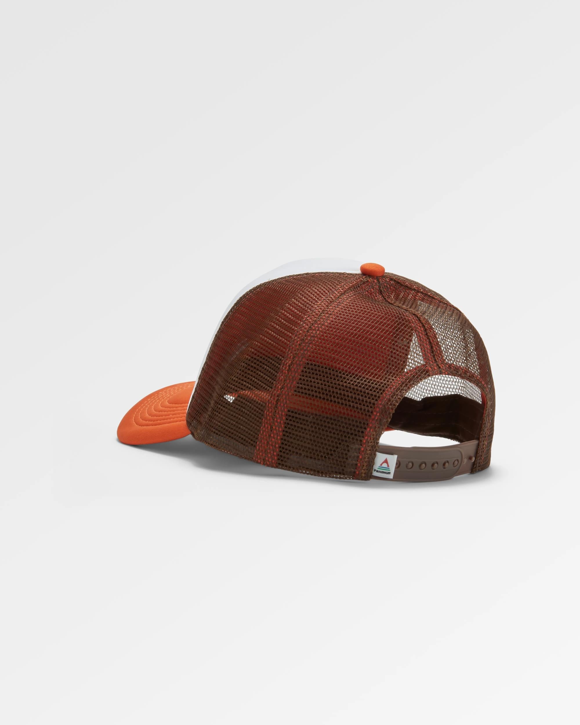 Escapism Snapback Trucker Cap - Chestnut/Sunrise Orange - Flatlay