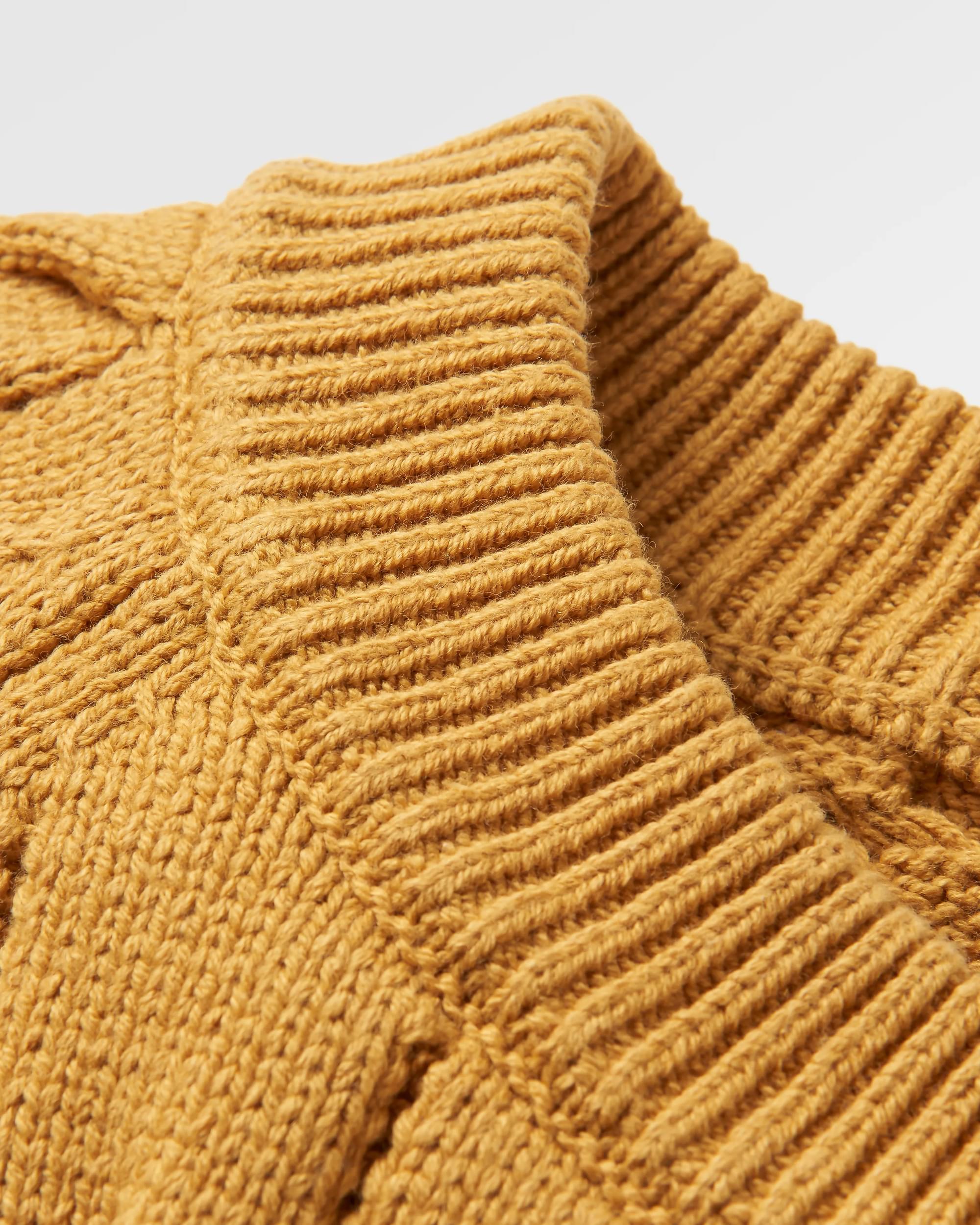 Comfort Organic Knitted Jumper - Mustard Gold - Flatlay
