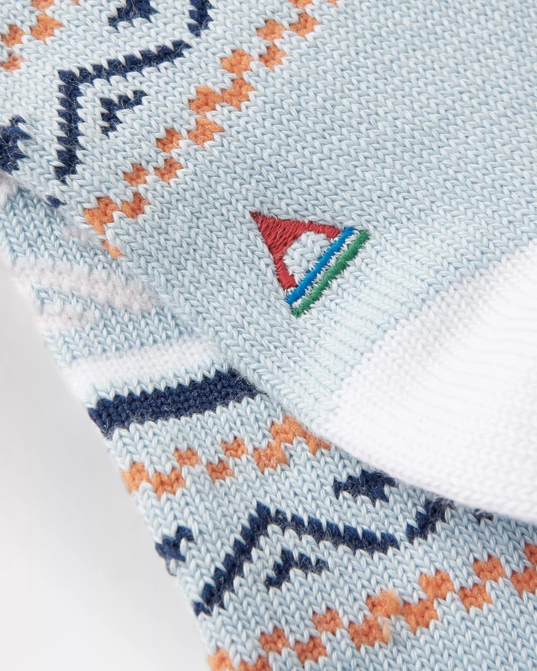 Organic Mid-weight Patterned Socks - Blue Fog - Flatlay