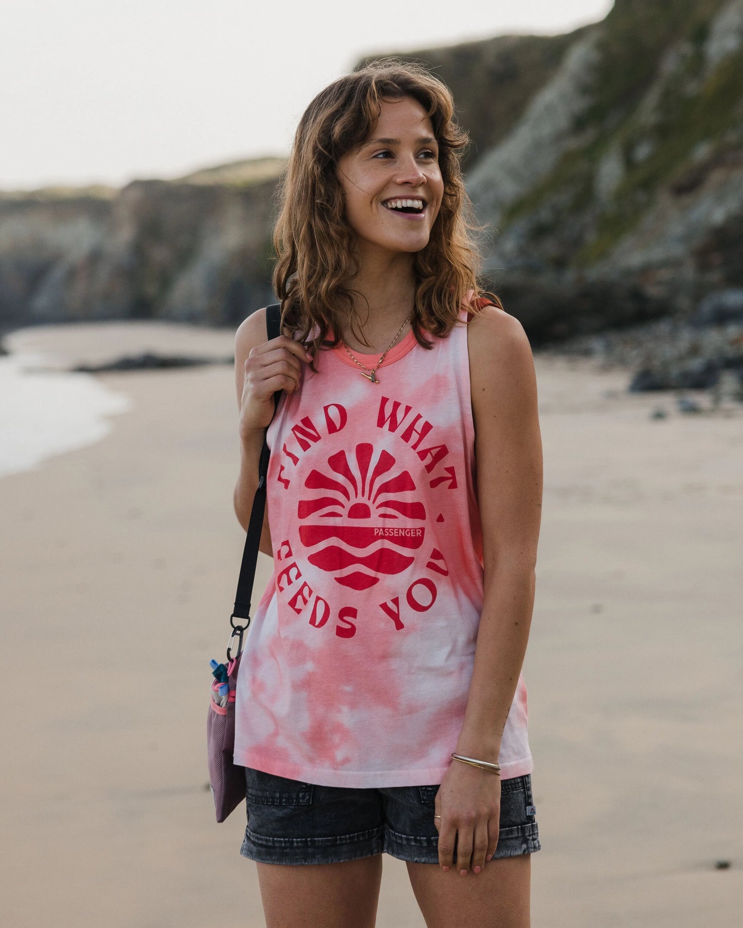 Discovery Organic Cotton Vest - Tie Dye Shell Pink