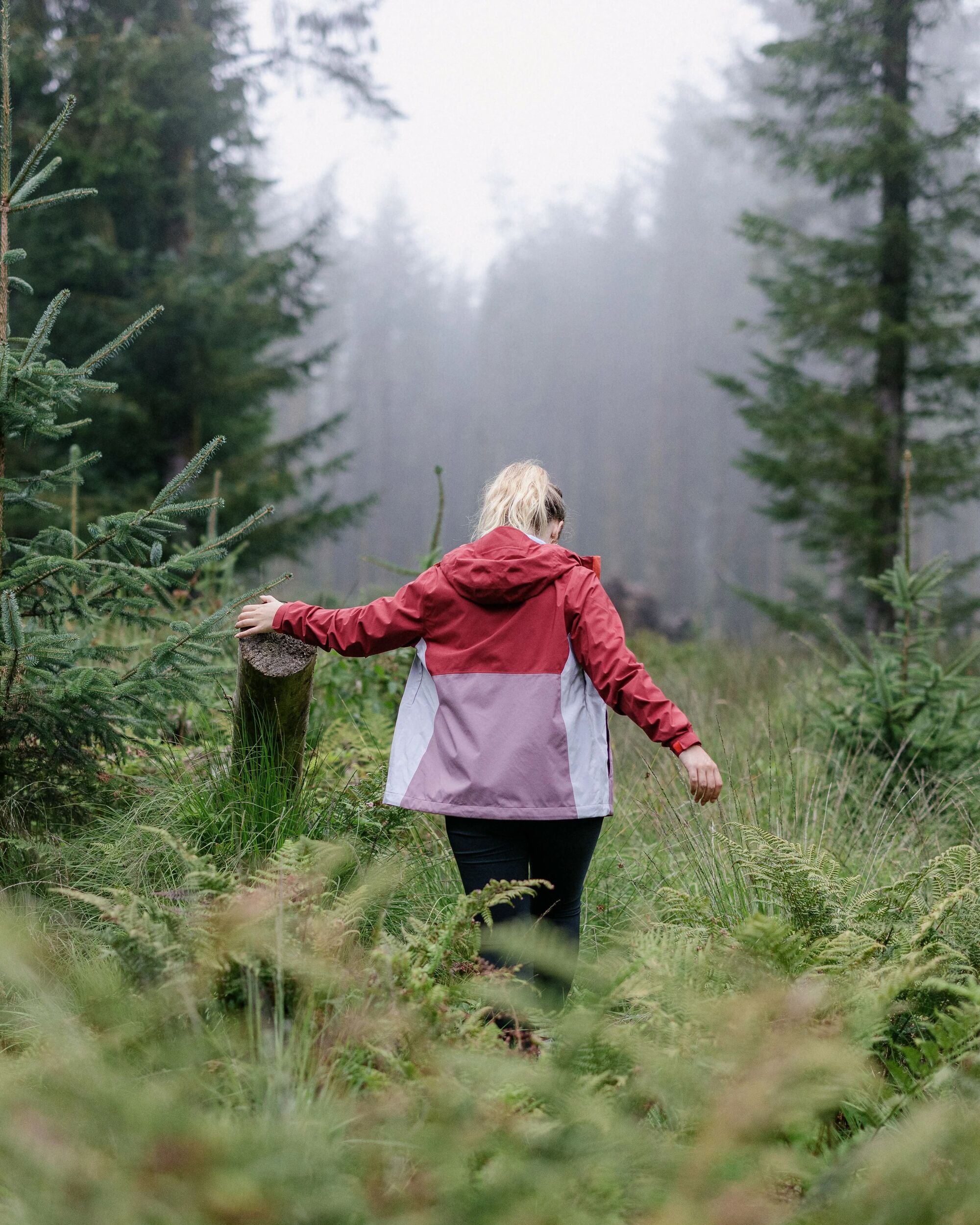 Rainstorm Recycled Waterproof Jacket - Forest Berry/Berry - Lifestyle