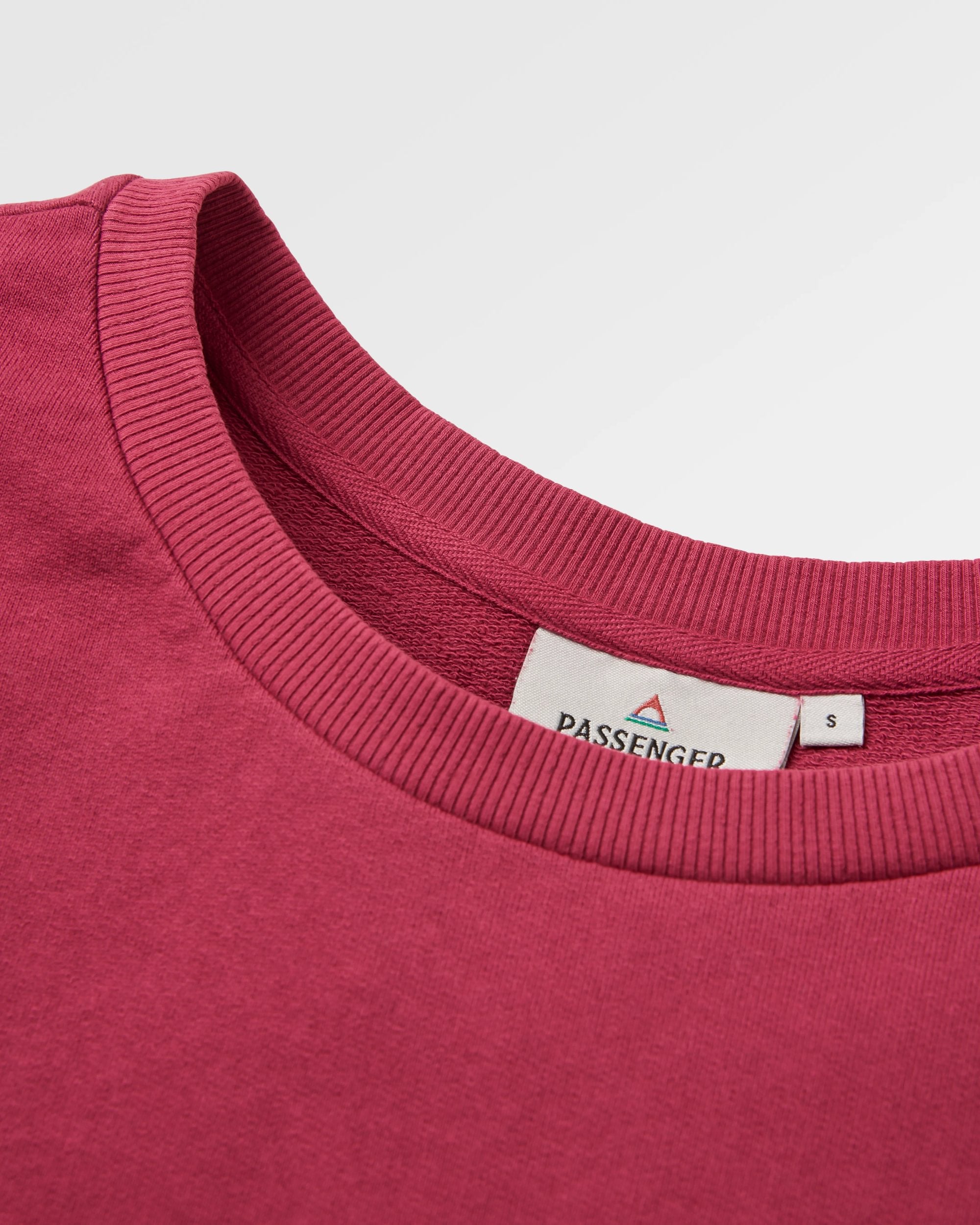 Heritage Recycled Cotton Oversized Sweatshirt - Cranberry - Flatlay