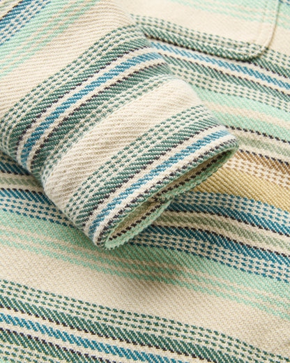 Island Twill Shirt - Caramel Beach Stripe - Flatlay