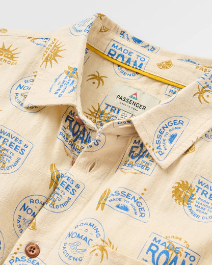 Chill Textured Short Sleeve Shirt - Badge Birch - Flatlay