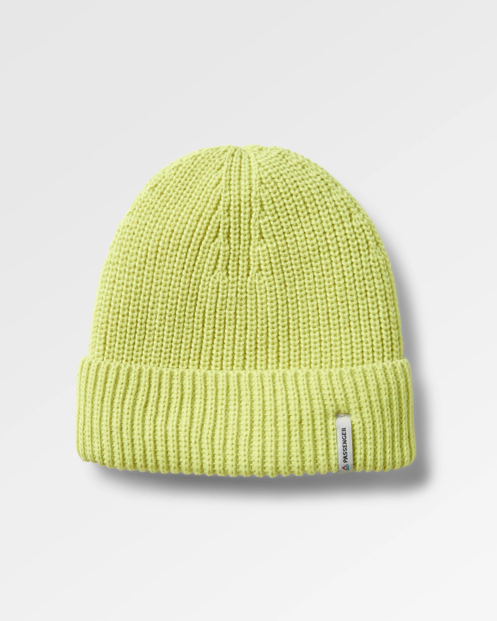 Compass Recycled Beanie - Lime Juice - Flatlay