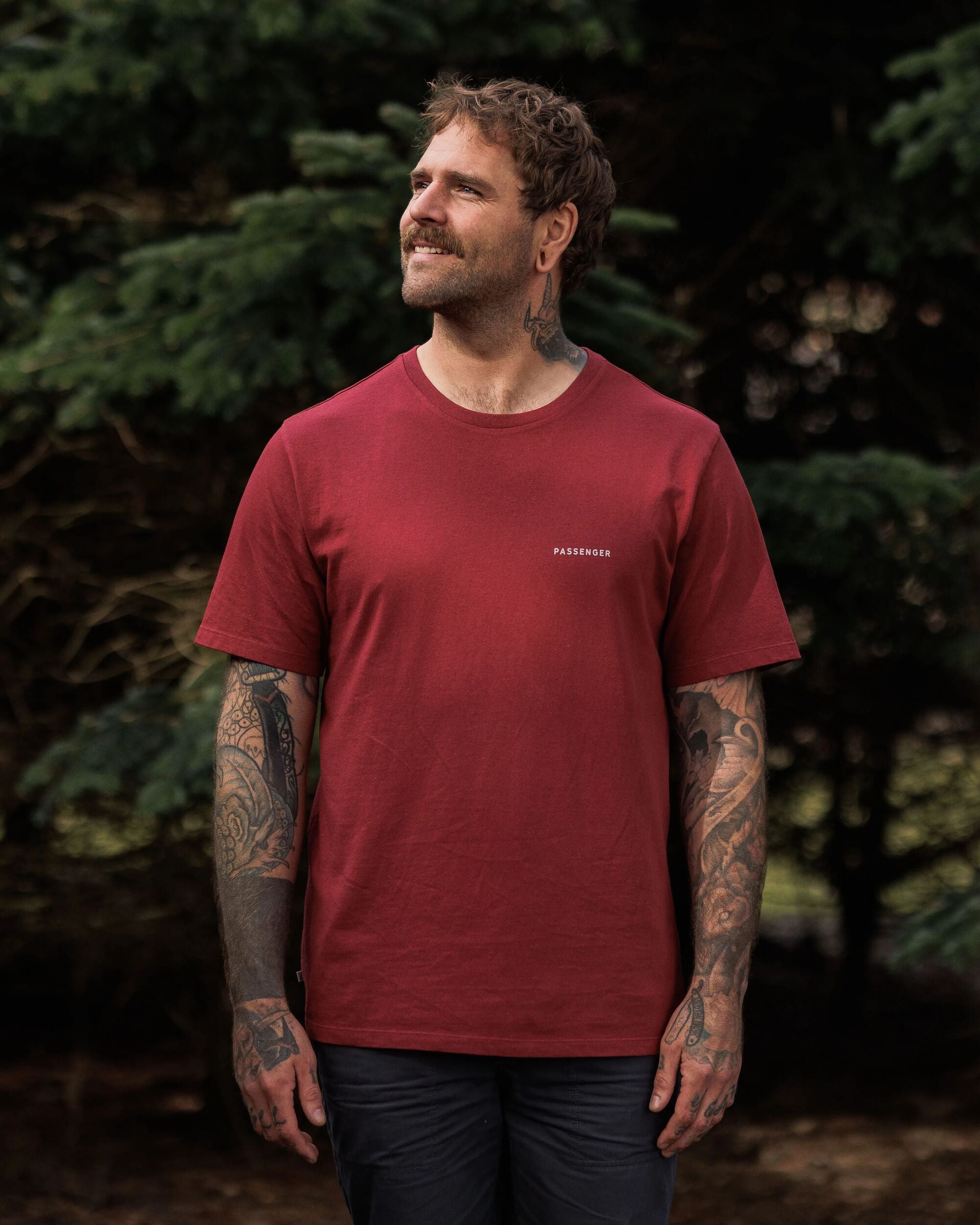 Made To Roam Recycled Cotton T-Shirt - Forest Berry - Lifestyle