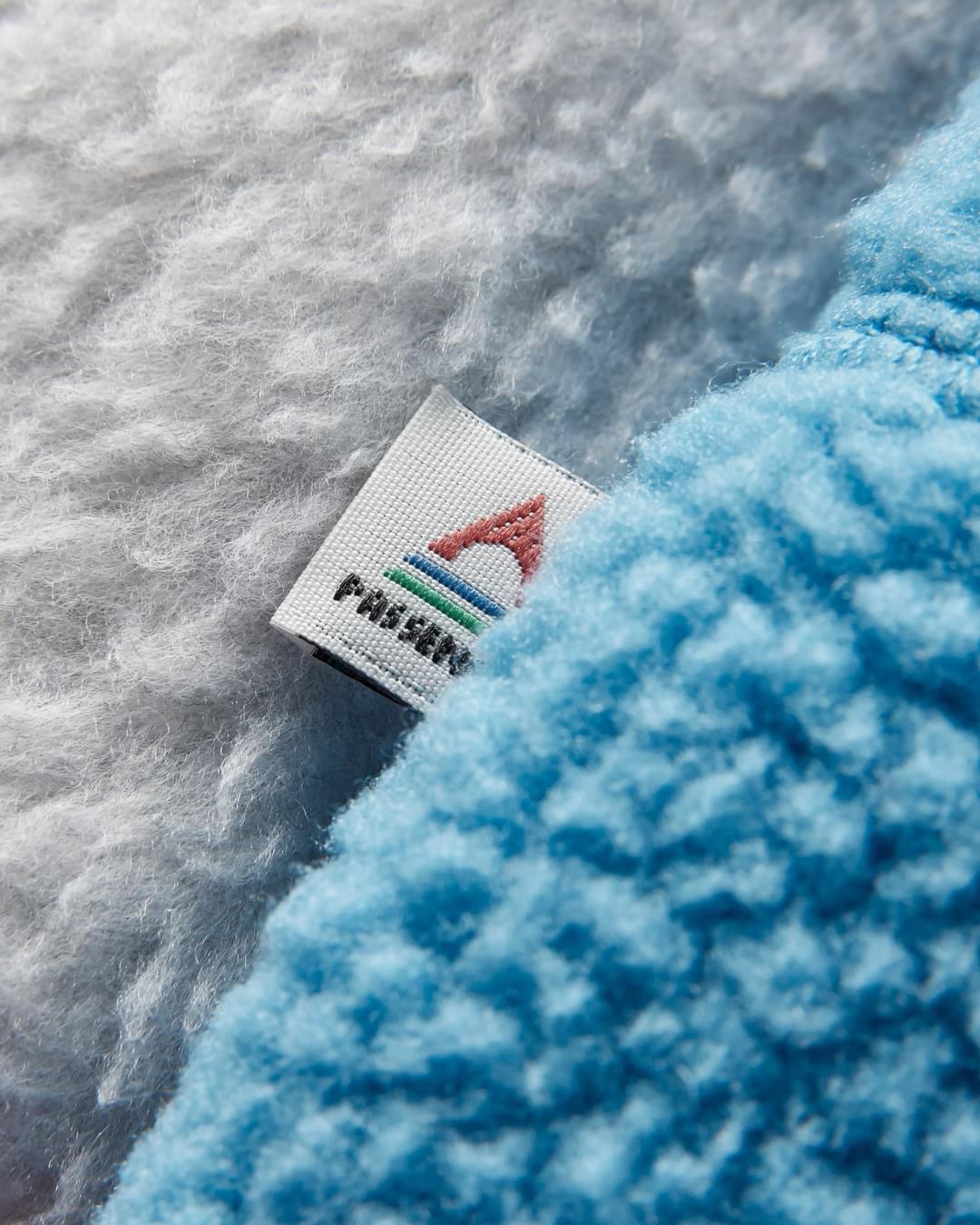 Home Recycled Sherpa Fleece - Atlantic Blue - Flatlay