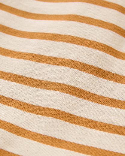 Zen Recycled Relaxed Fit T-Shirt - Retro Orange Stripe  - Flatlay