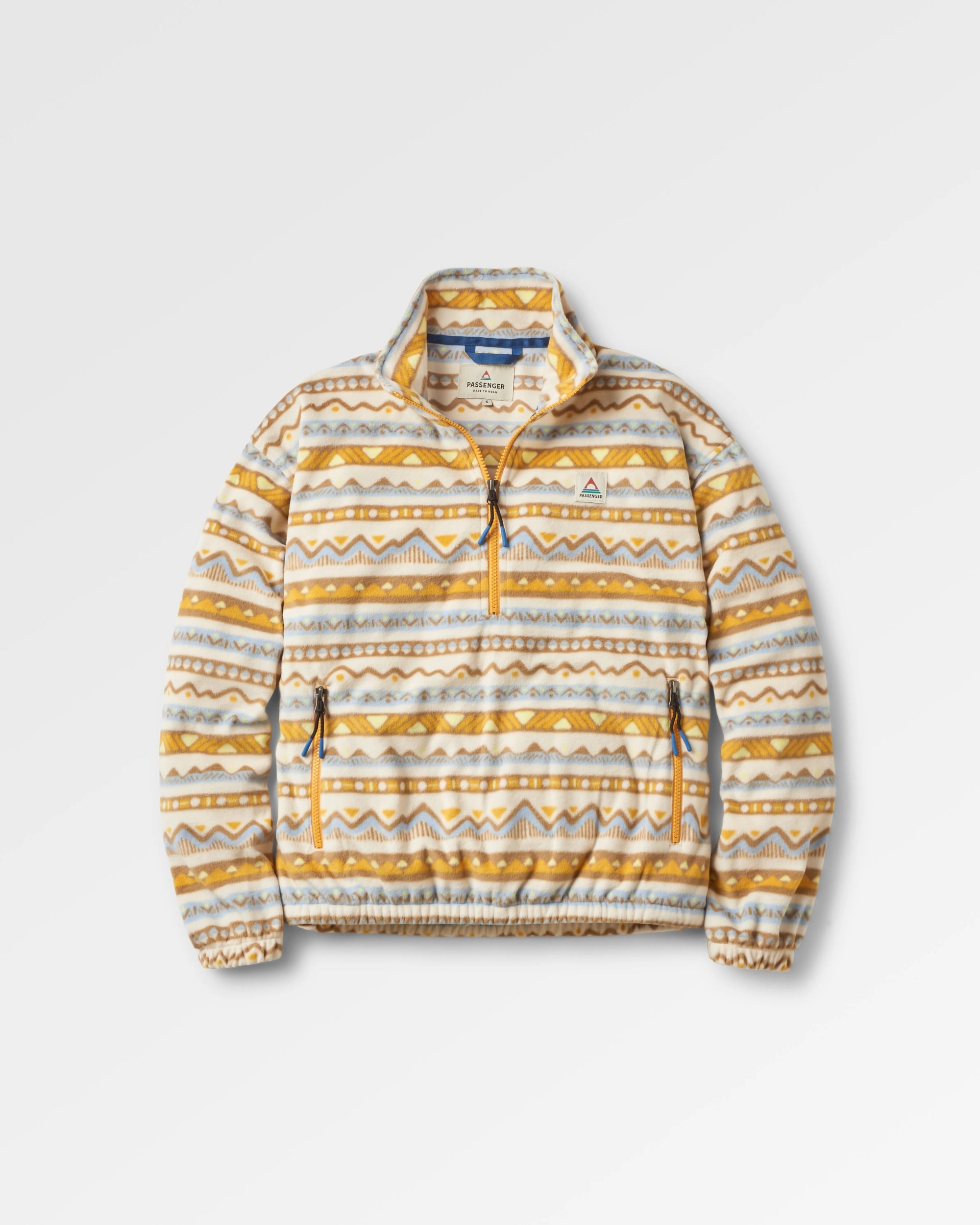 Ayla Recycled Fleece - Mountain Geo Birch - Flatlay