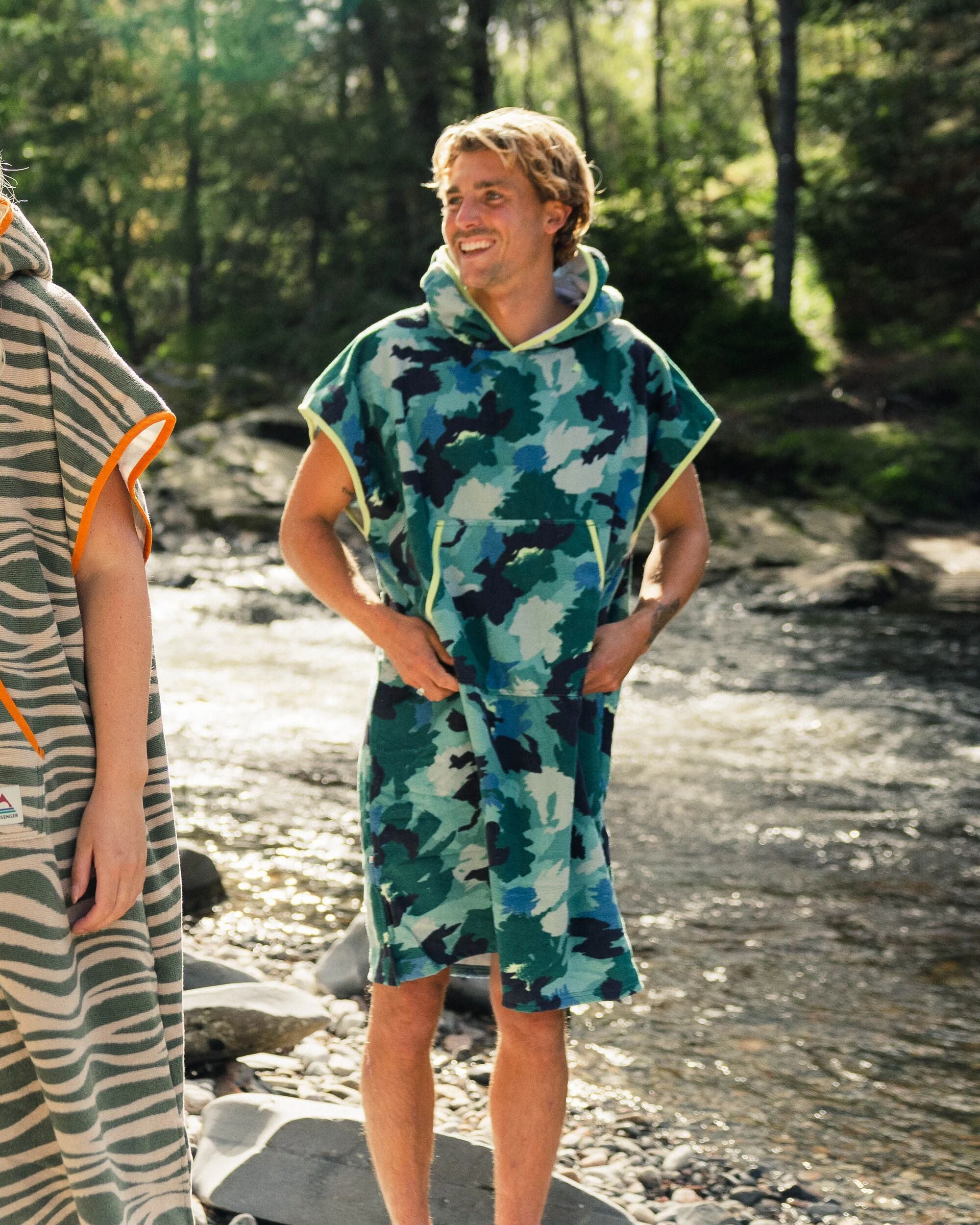 Tulum Recycled Towel Poncho - Alpine Camo Khaki - Lifestyle - Male