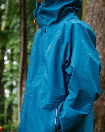 Five Season Recycled Waterproof Jacket - Tidal Blue - Lifestyle