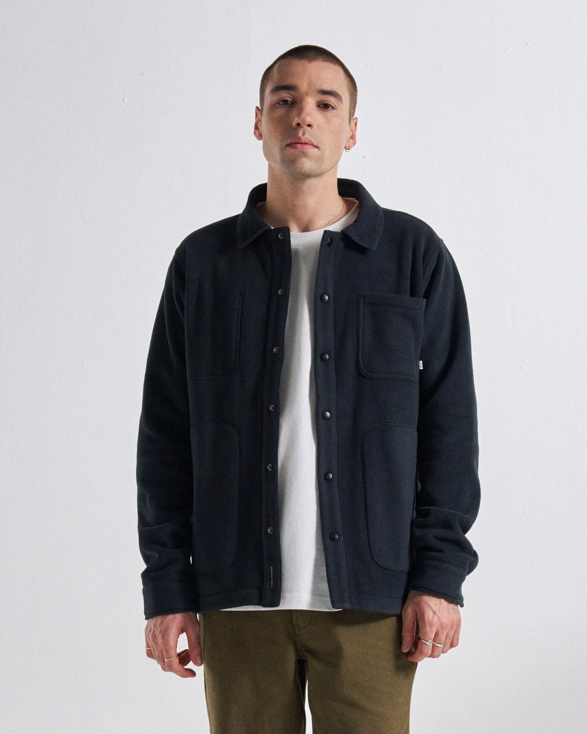 Adapt Recycled Polartec® Overshirt  - Black - Studio Model