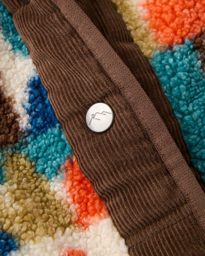 Clover Sherpa Fleece Jacket - Lost On Purpose Pacific Green - Flatlay