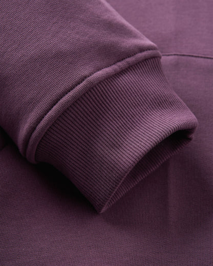 Yuca Organic Cotton Hoodie - Deep Plum - Flatlay