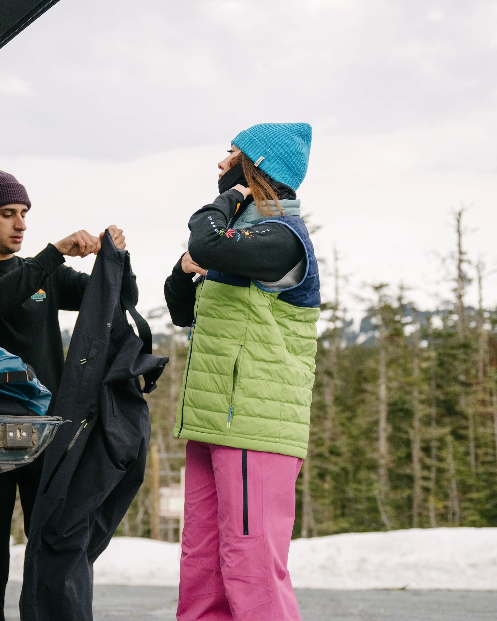 Northstar Down Recycled Vest -  Rich Navy/Pear Green/Arctic