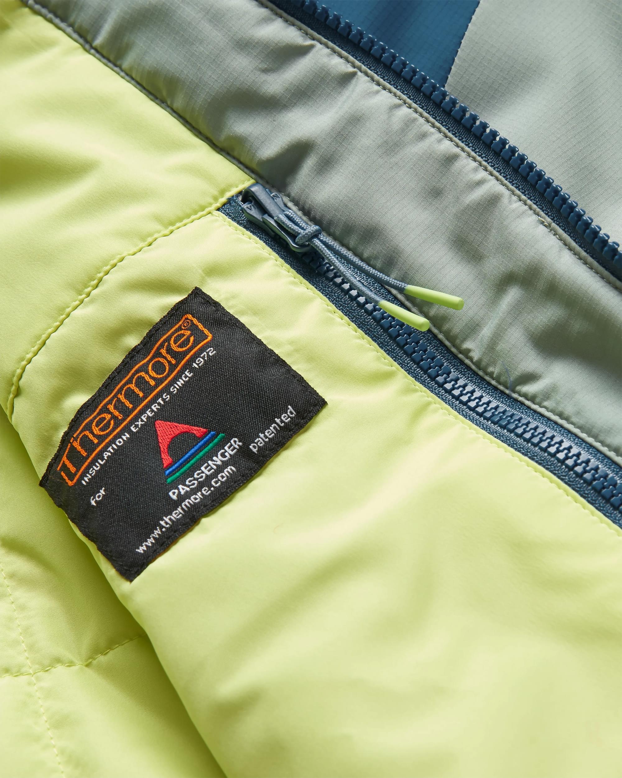 Daybreak Lightweight Recycled Thermore® Insulated Jacket - Pistachio/Blue Steel - Flatlay