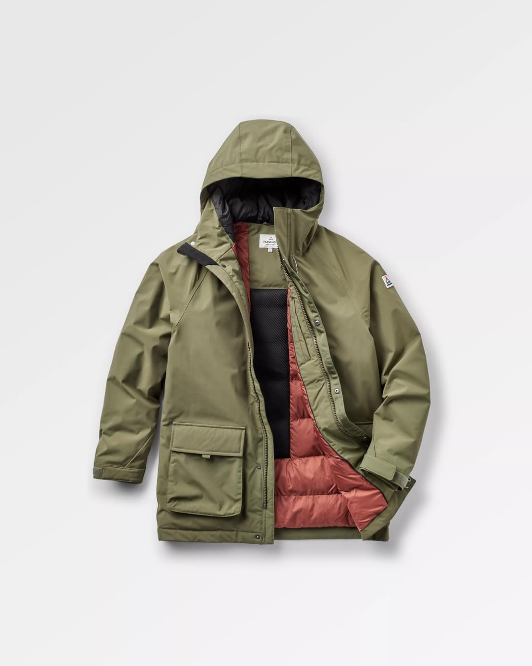 Baltic Recycled Insulated Jacket - Khaki - Flatlay
