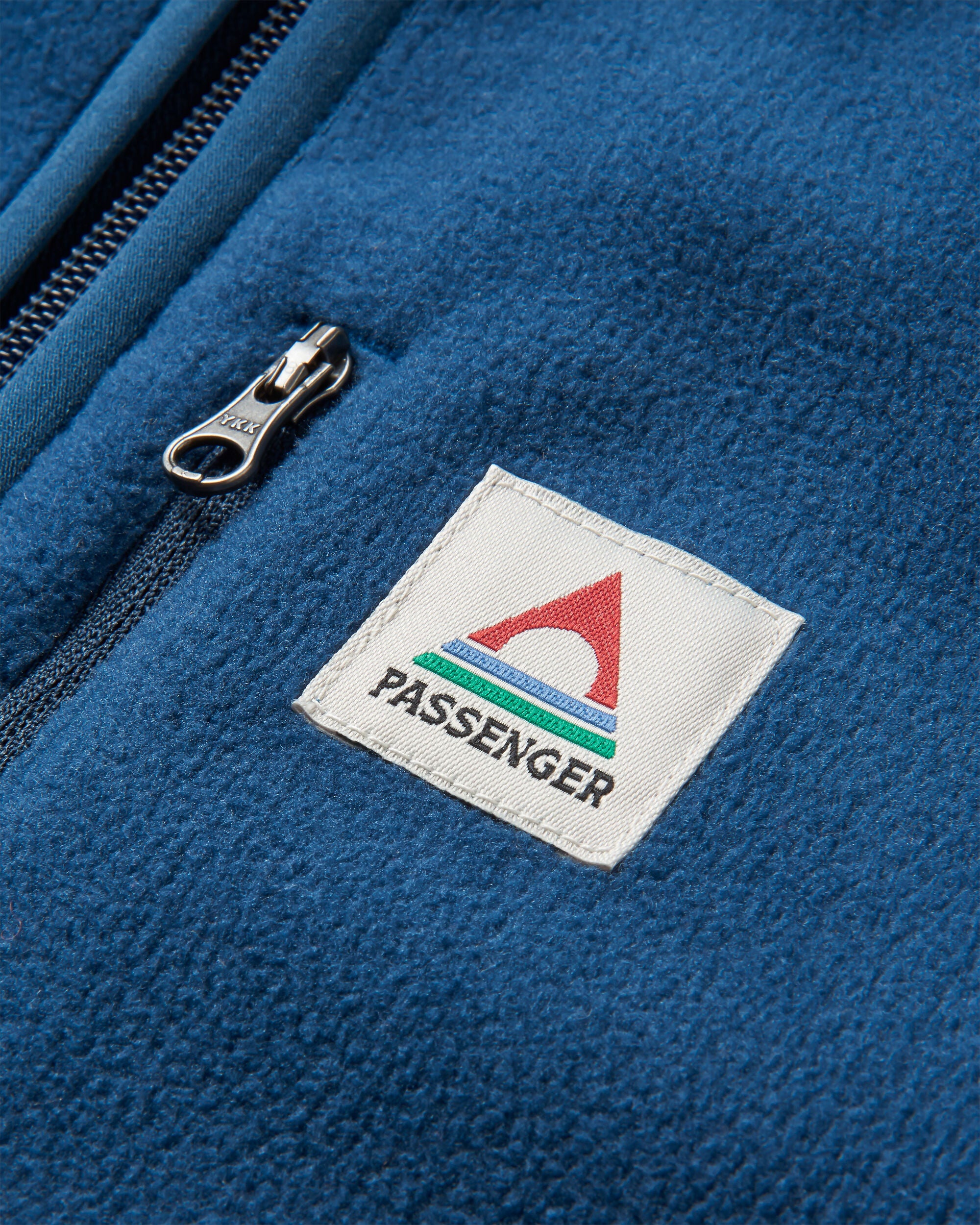 Ridge Full Zip Recycled Polar Fleece - Dark Denim/Toffee - Flatlay