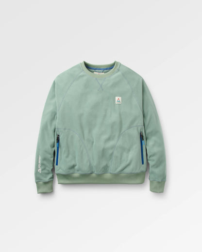Ayla Micro Polartec® Crew Fleece - Pistachio - Flatlay