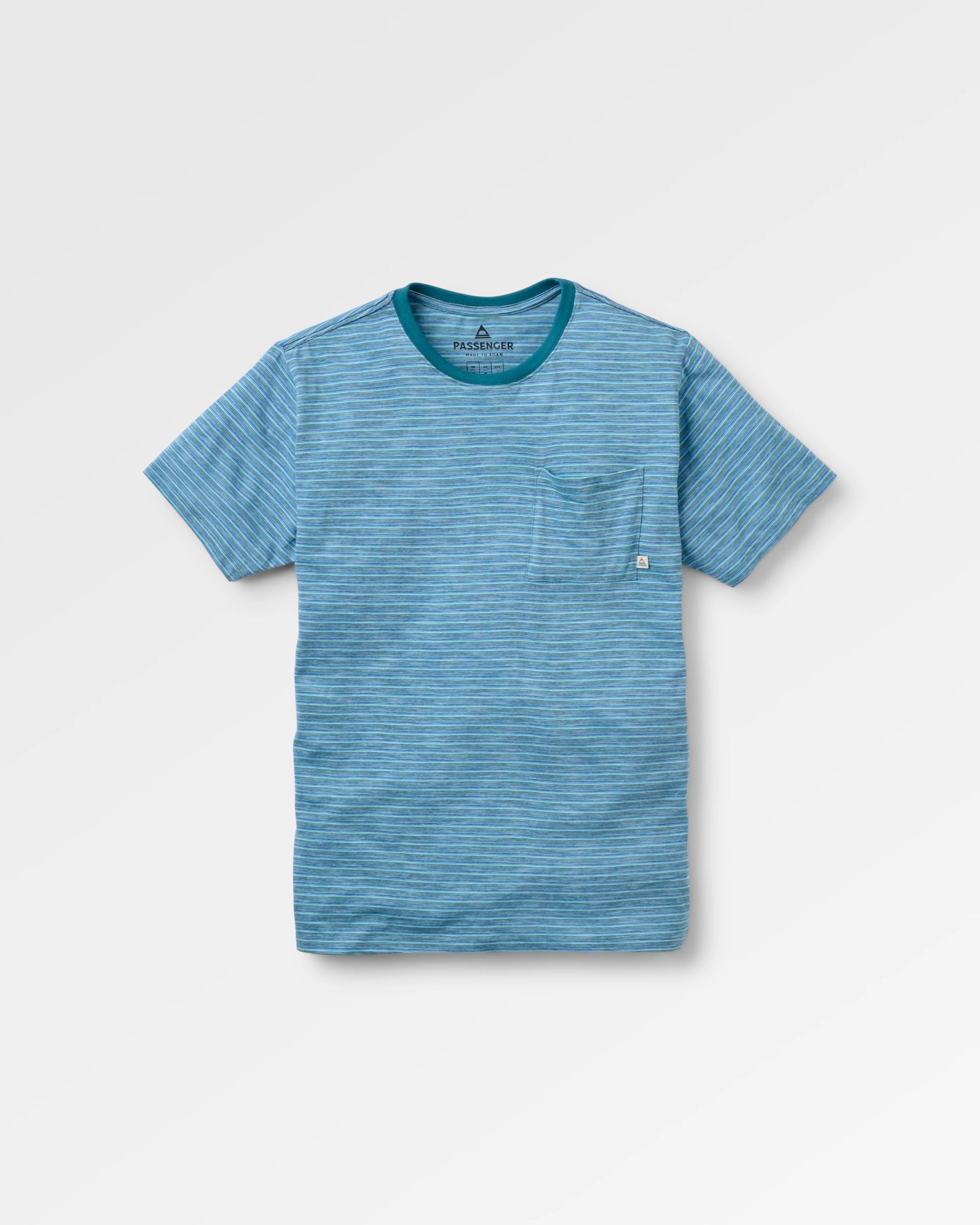 Sunscape Stripe Pocket T-Shirt - Mediterranean - Flatlay