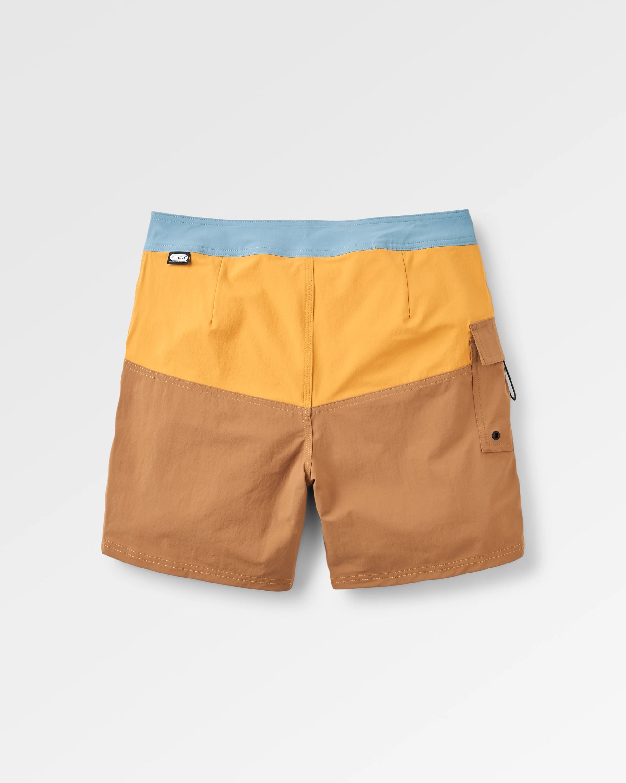 Cutback NetPlus® Recycled Boardshort - Spruce Yellow/Toffee - Flatlay