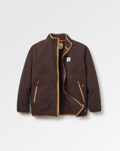 Fairbanks Full Zip Recycled Sherpa Fleece - Espresso - Flatlay