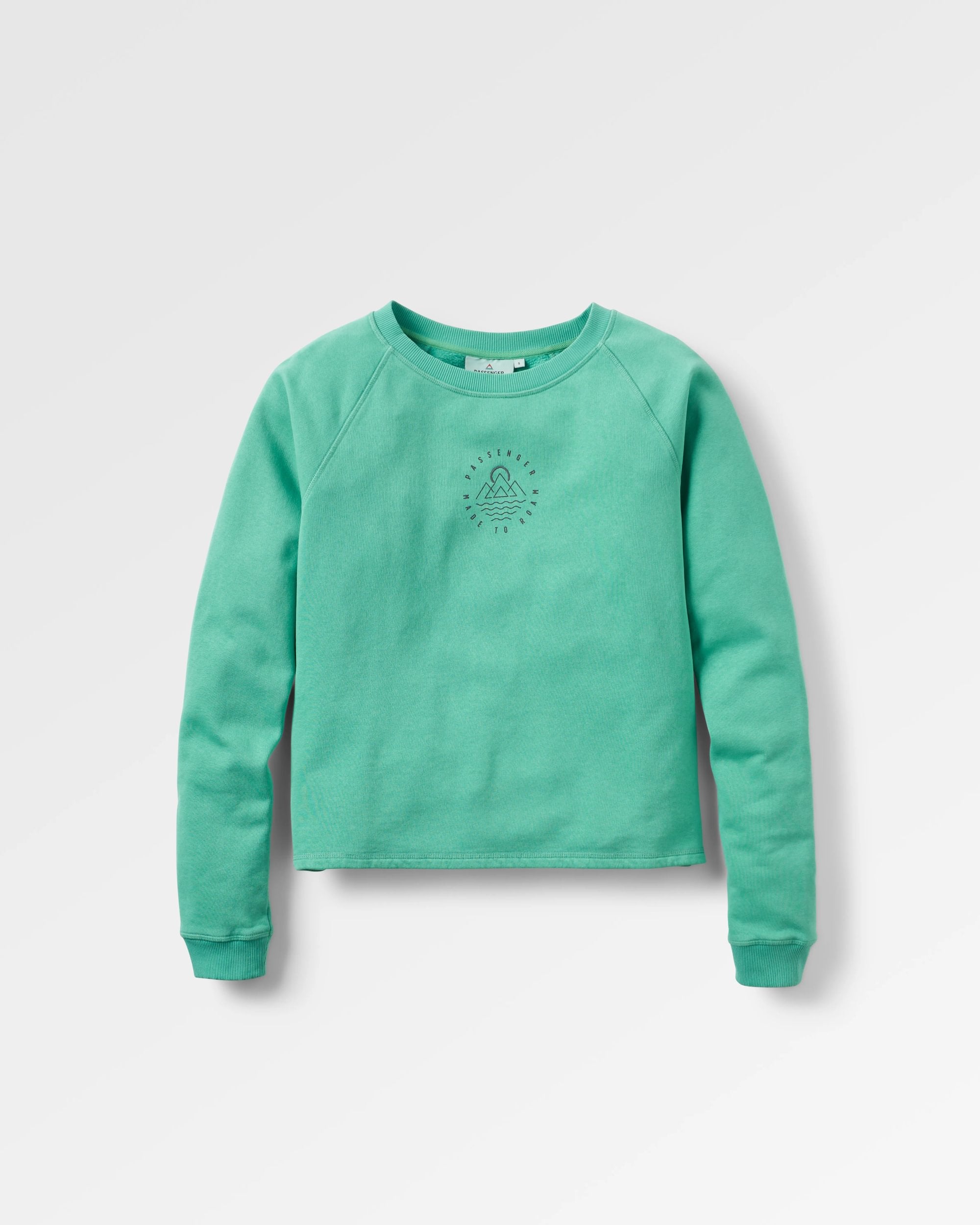 Remote Recycled Cotton Sweatshirt - Green Spruce - Flatlay