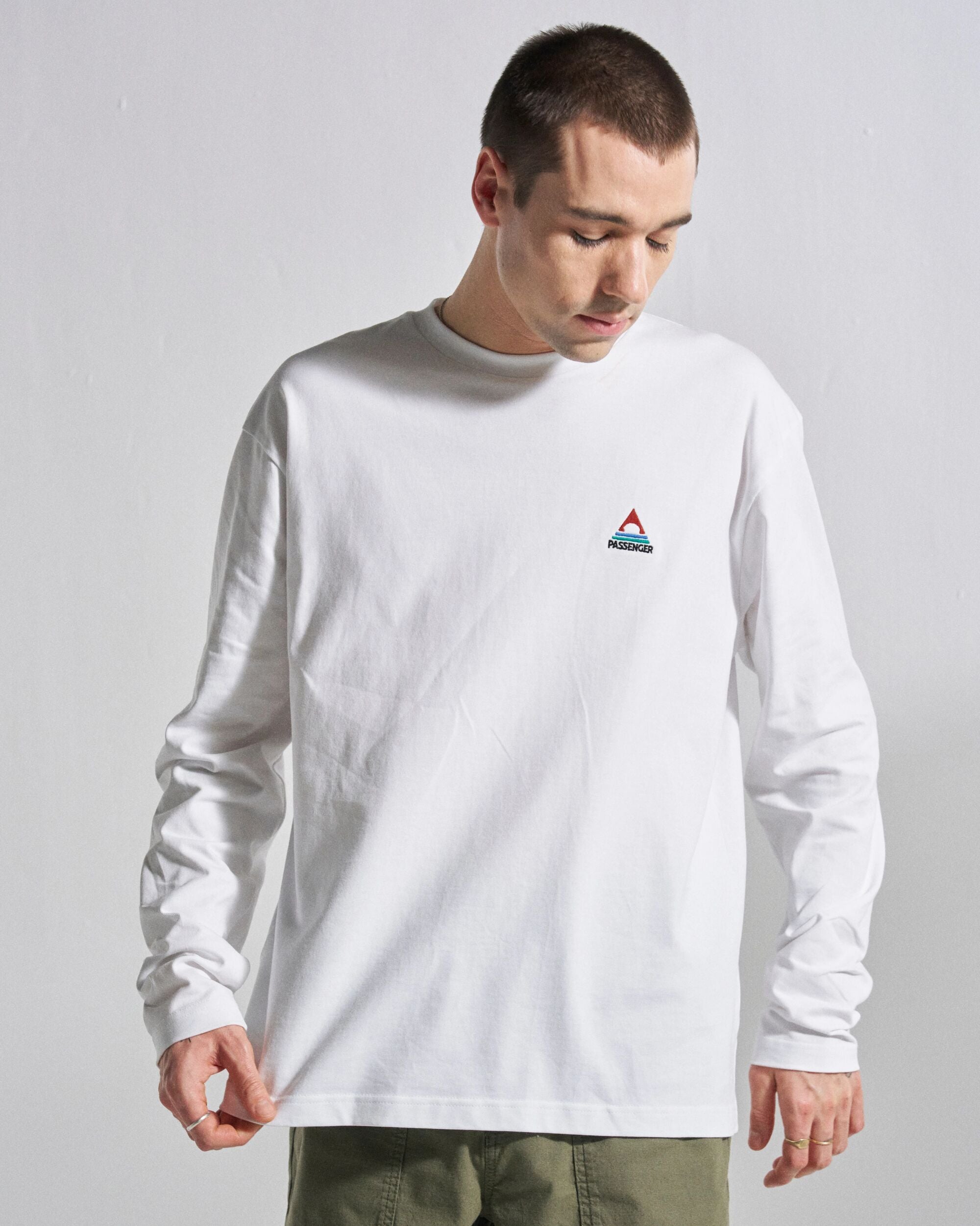 Vita Organic Cotton Relaxed Fit LS T-shirt - White - Studio Model