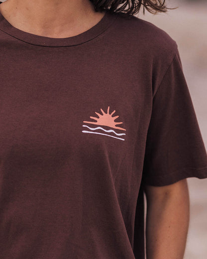 Rolling Slow Recycled Cotton T-Shirt - Chestnut