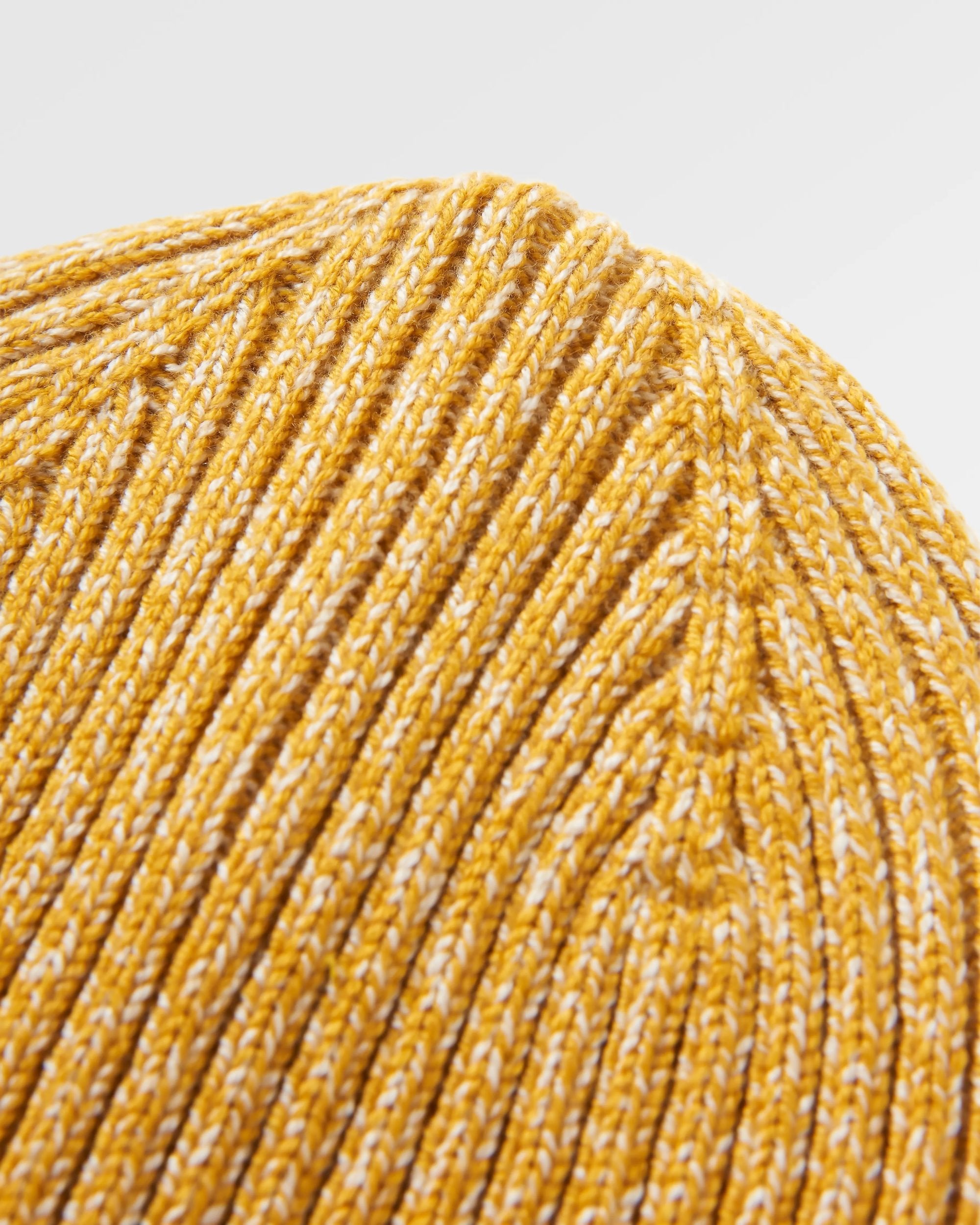 Fisherman Marl Beanie - Mustard Yellow - Flatlay