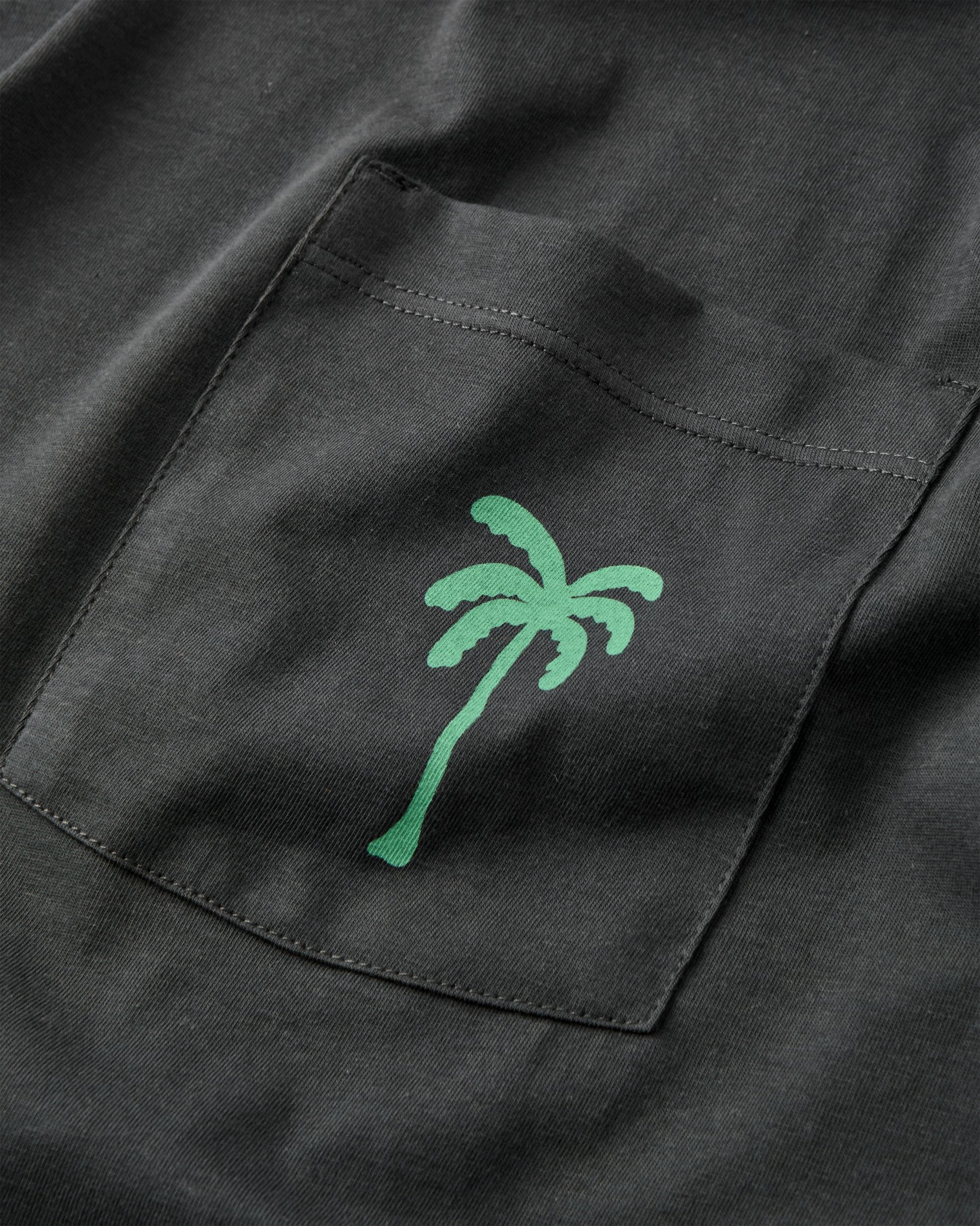 Stack Pocket T-Shirt - Faded Black - Flatlay