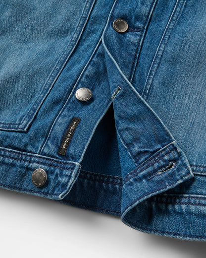 Vantage Lined Denim Jacket - Mid Wash Denim  - Flatlay