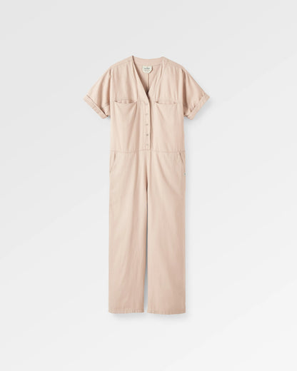 Esen Short Sleeve Jumpsuit - Simply Taupe - Flatlay