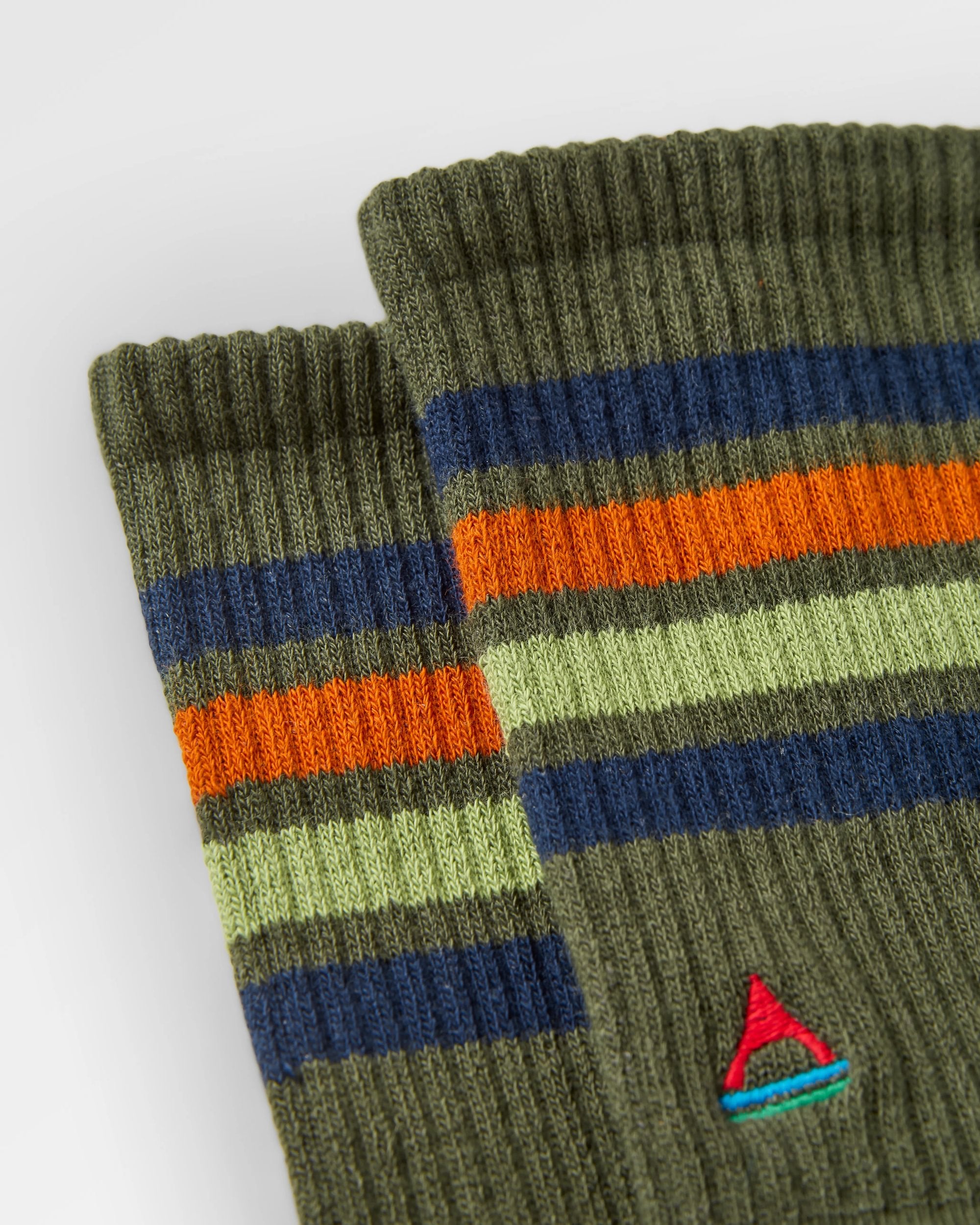 Organic Midweight Crew Socks - Khaki - Flatlay